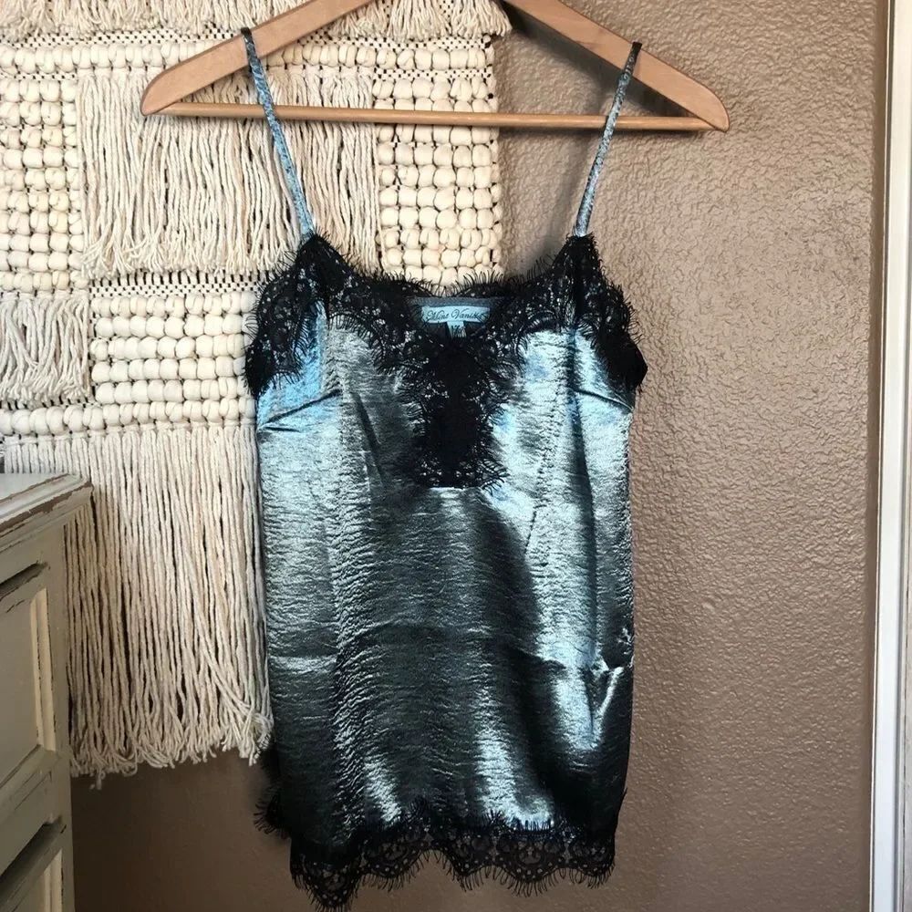 Green & Black Lace Trim Cami